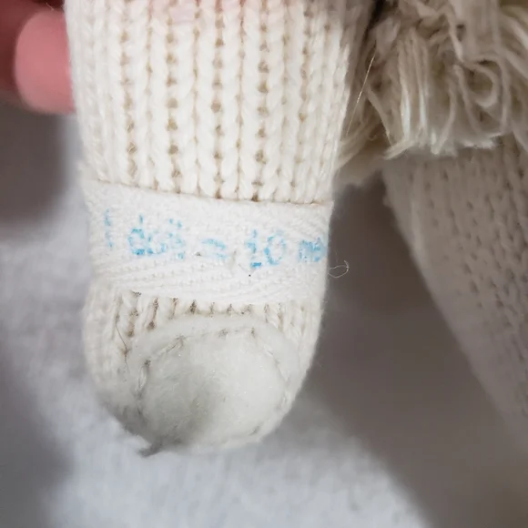CUDDLE + KIND Handmade Cream Stella The Polar Bear Hand Knit Cotton Stuffy 16" - Picture 9 of 11